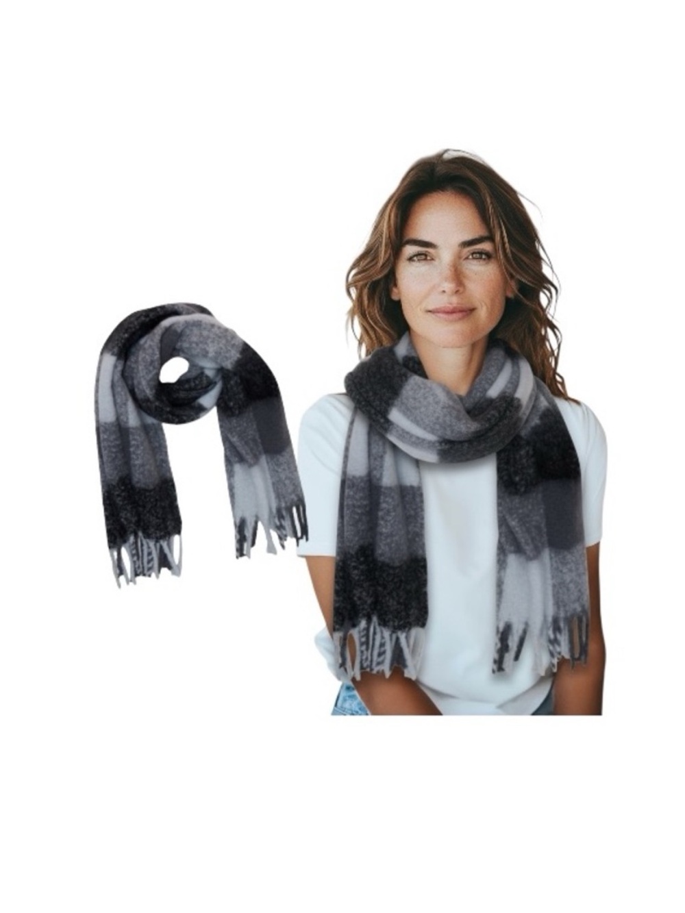 Time And Tru Brushed Plaid Scarf